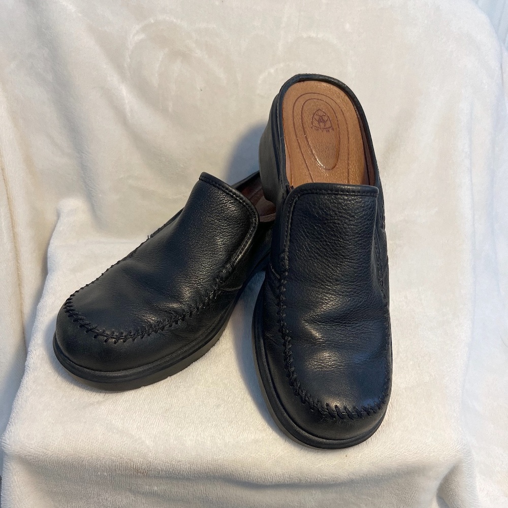 Ariat Black Leather Clogs - New - 10B